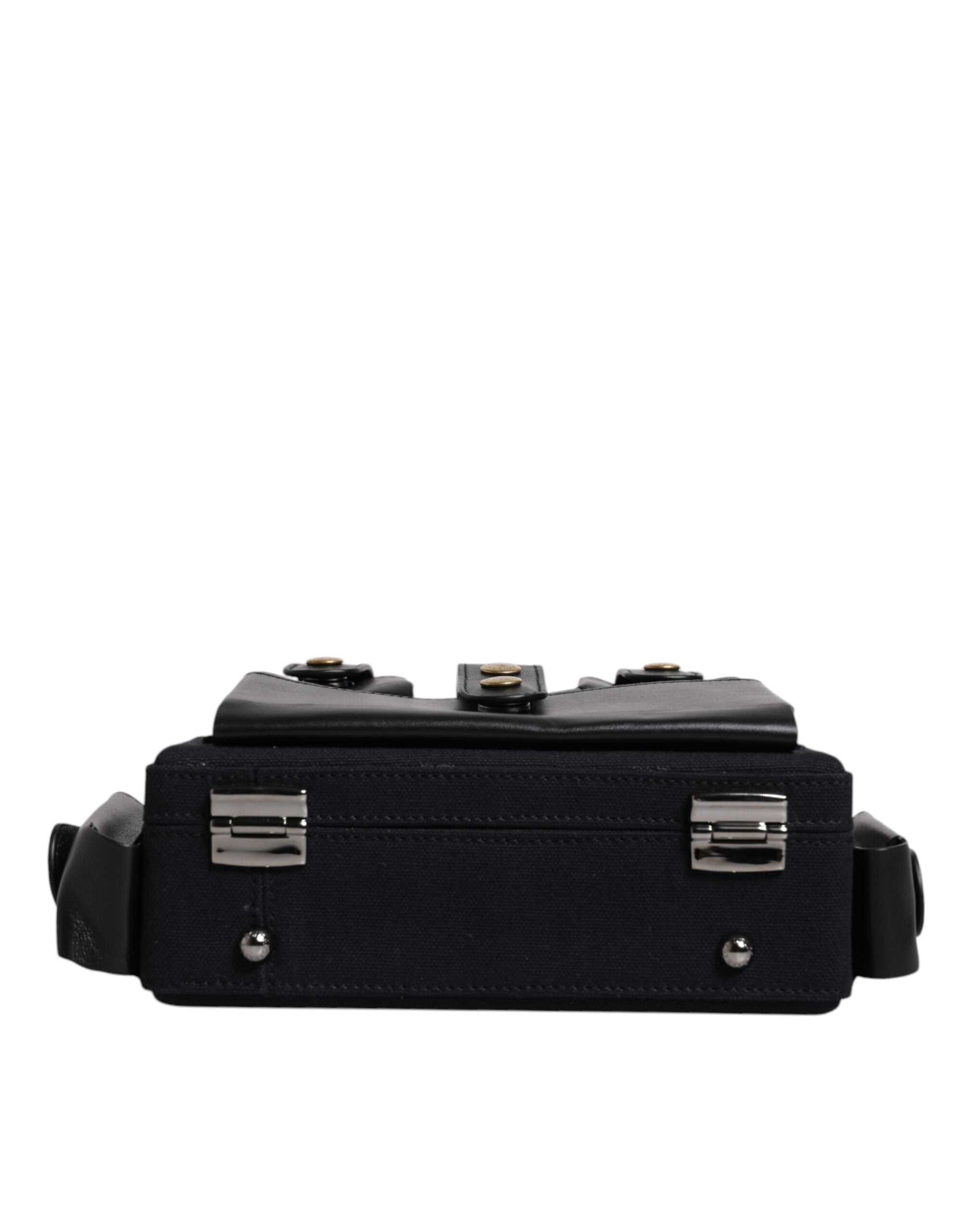 Dolce & Gabbana Schwarze Leder Crossbody Tasche mit oberem Griff